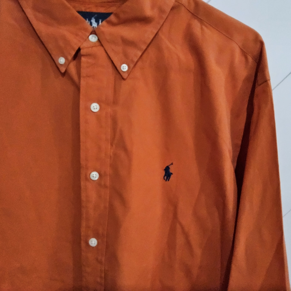 Ralph‎ Lauren Men's Orange Button-Down Shirt